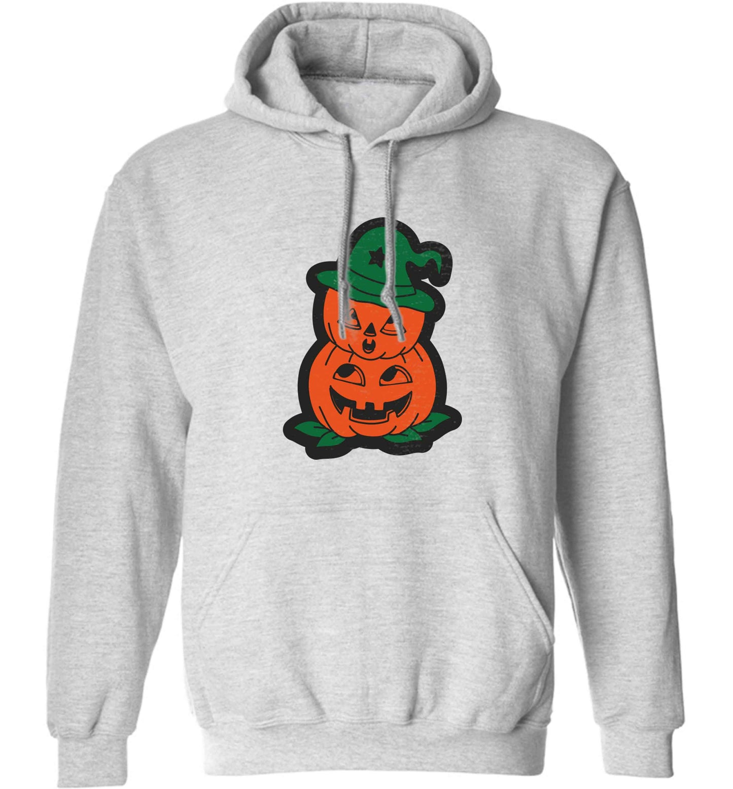 Pumpkin stack Kit adults unisex grey hoodie 2XL