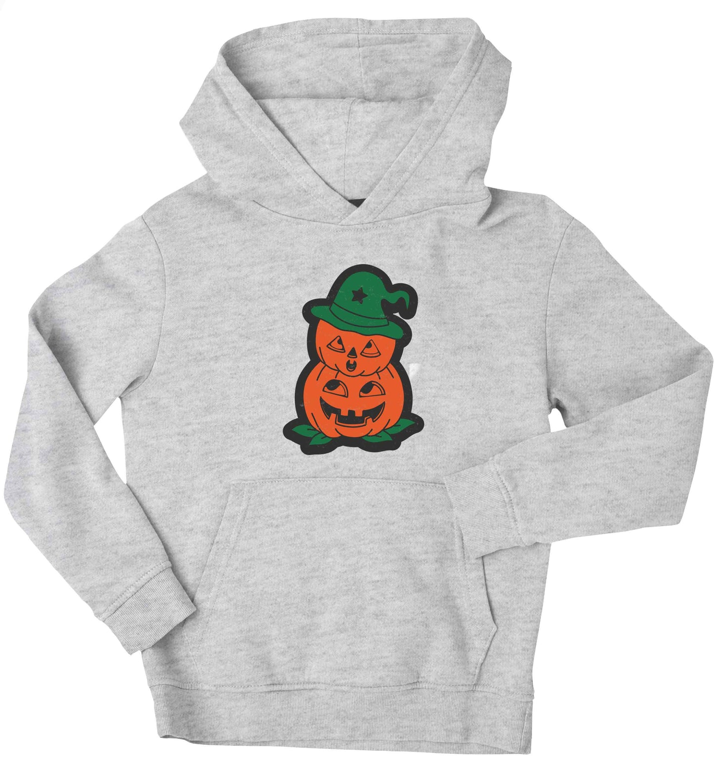 Pumpkin stack Kit children's grey hoodie 12-13 Years