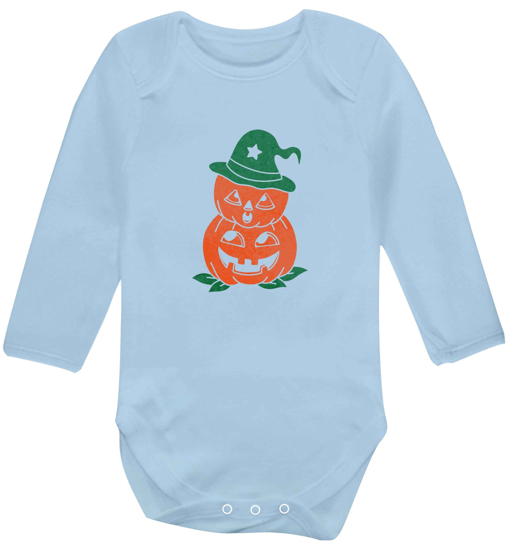 Pumpkin stack Kit baby vest long sleeved pale blue 6-12 months