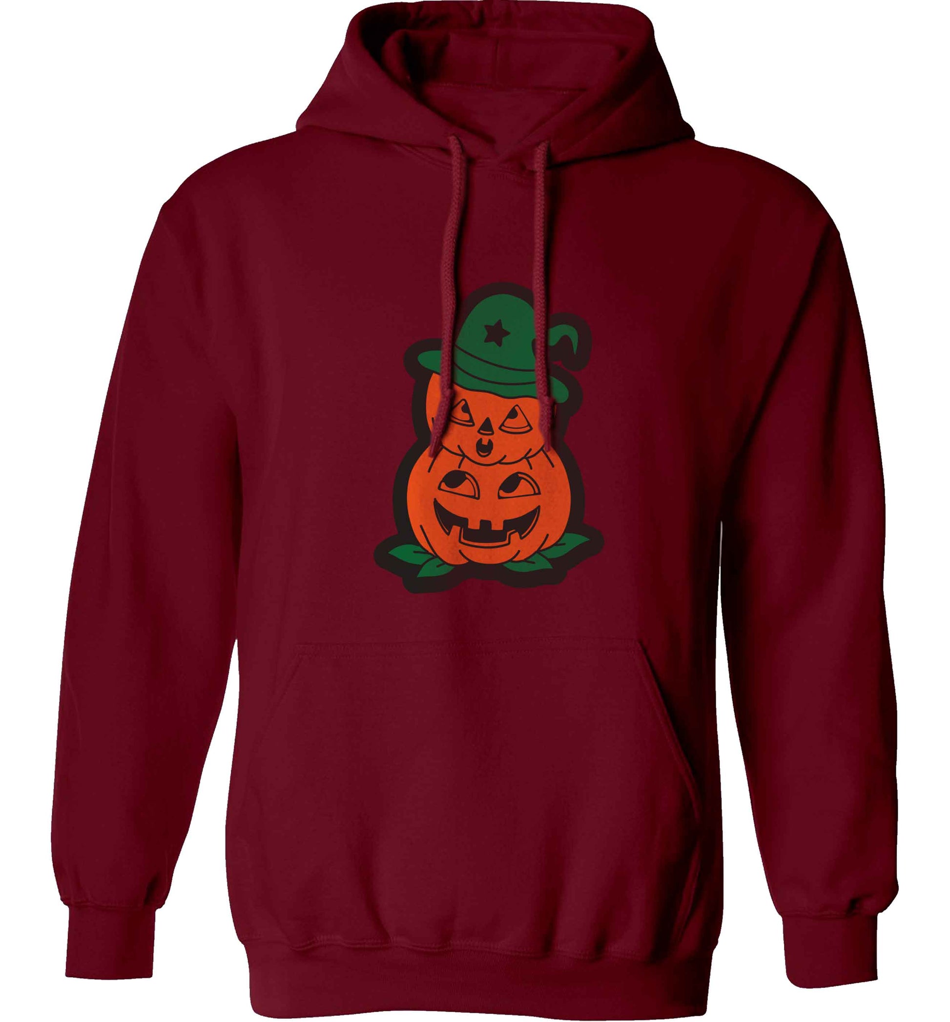 Pumpkin stack Kit adults unisex maroon hoodie 2XL