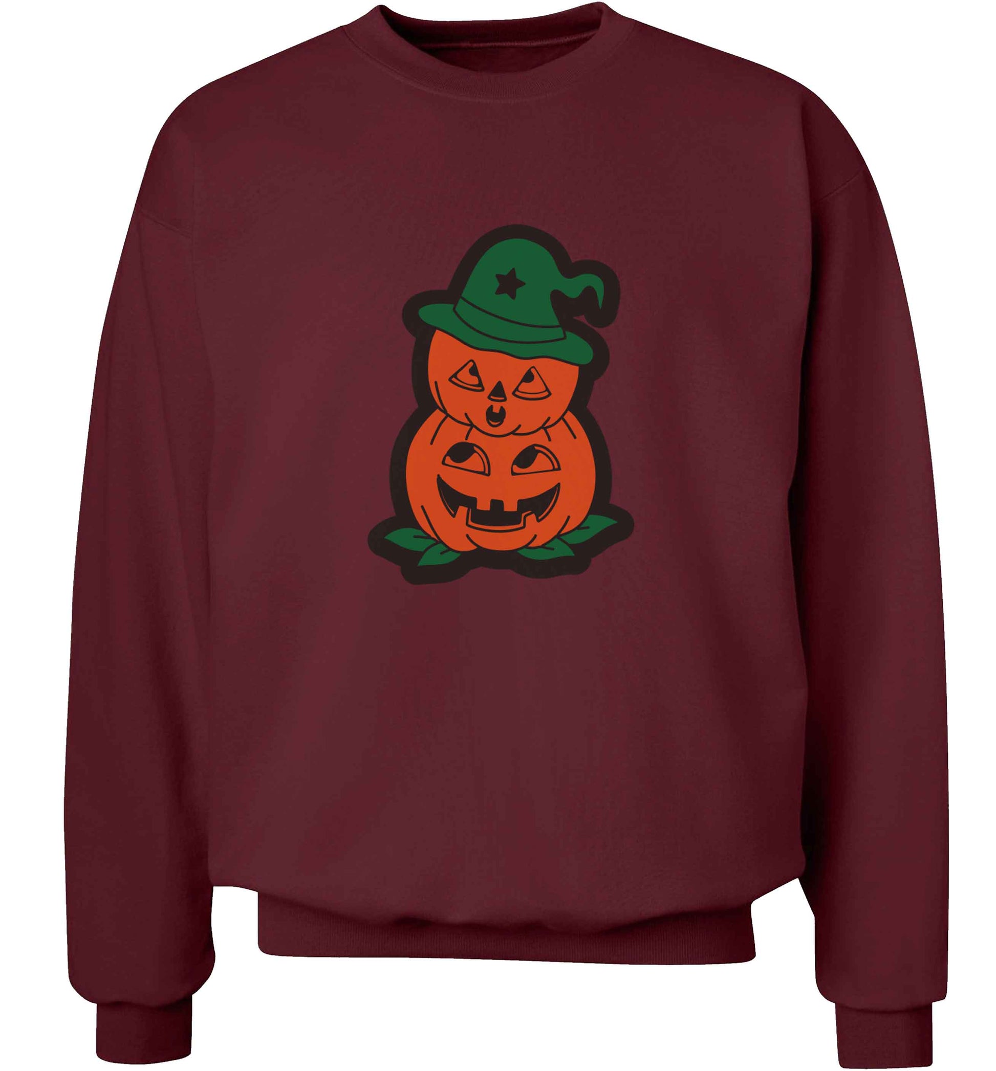 Pumpkin stack Kit adult's unisex maroon sweater 2XL