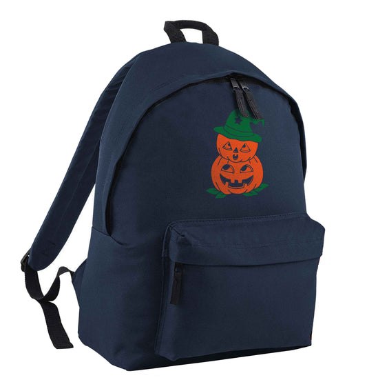Pumpkin stack Kit navy children's backpack