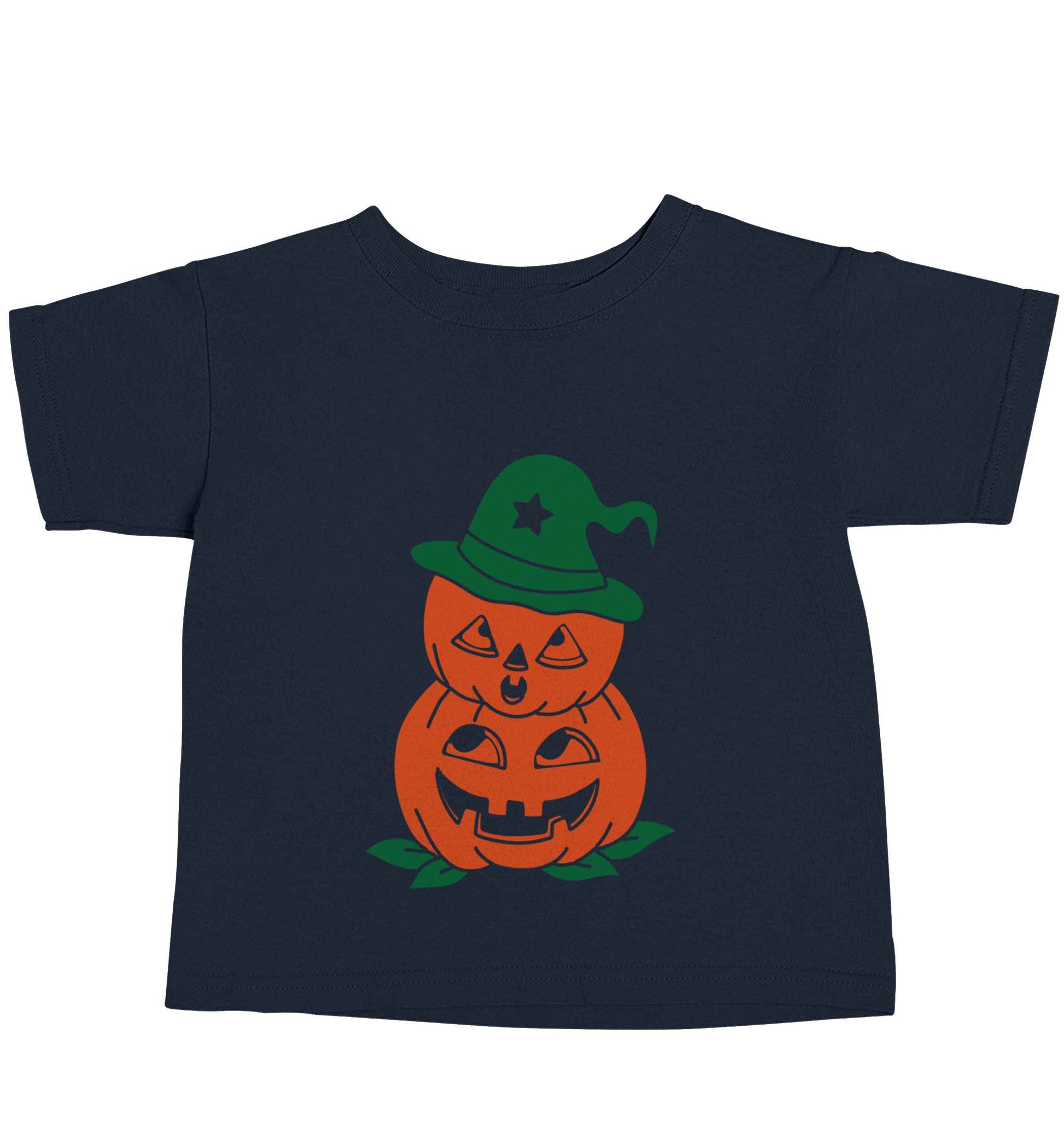 Pumpkin stack Kit navy baby toddler Tshirt 2 Years
