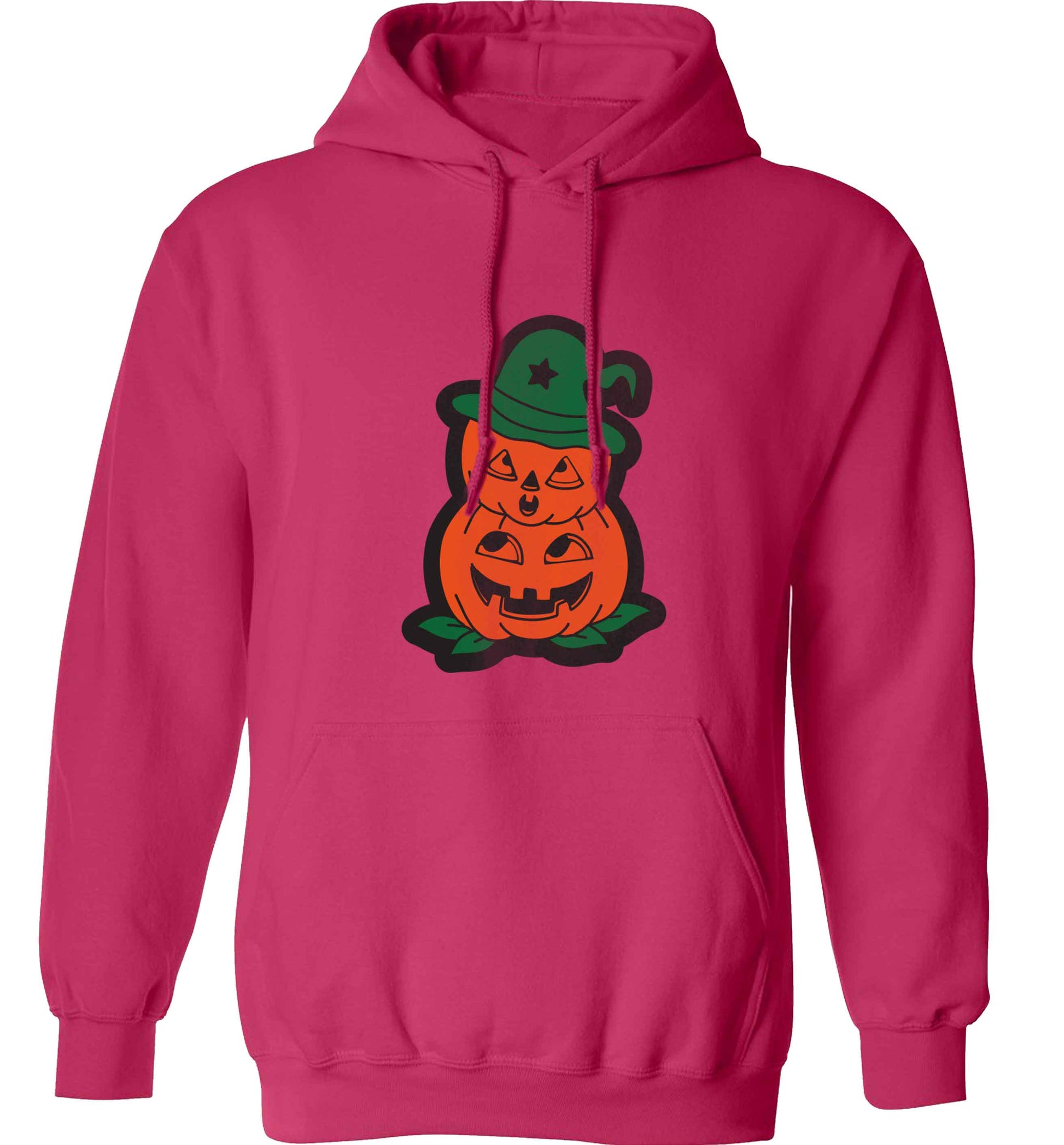 Pumpkin stack Kit adults unisex pink hoodie 2XL
