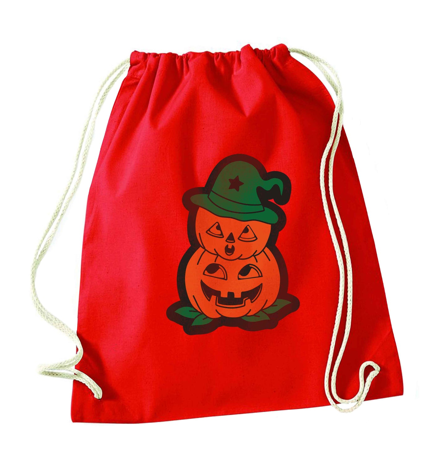 Pumpkin stack Kit red drawstring bag 