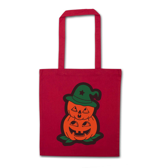 Pumpkin stack Kit red tote bag