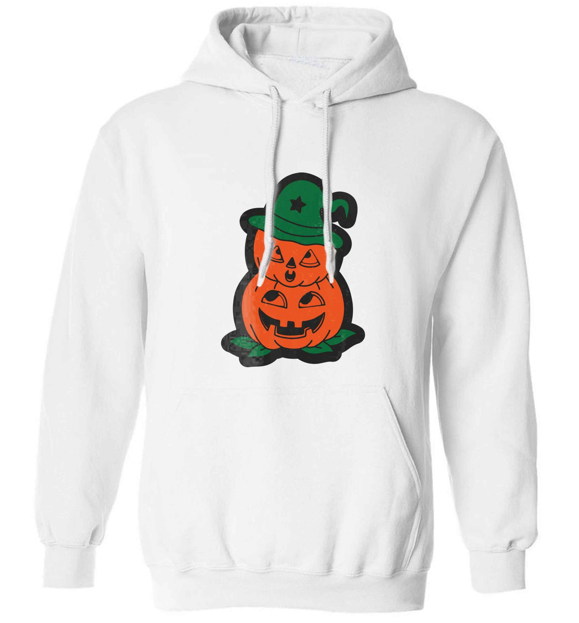Pumpkin stack Kit adults unisex white hoodie 2XL