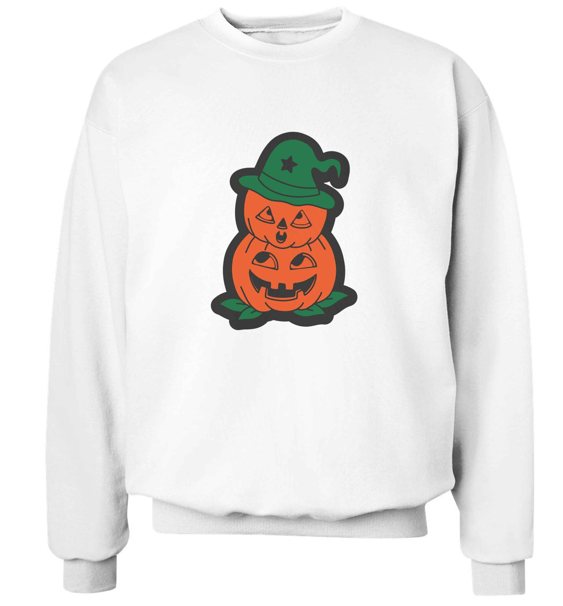Pumpkin stack Kit adult's unisex white sweater 2XL