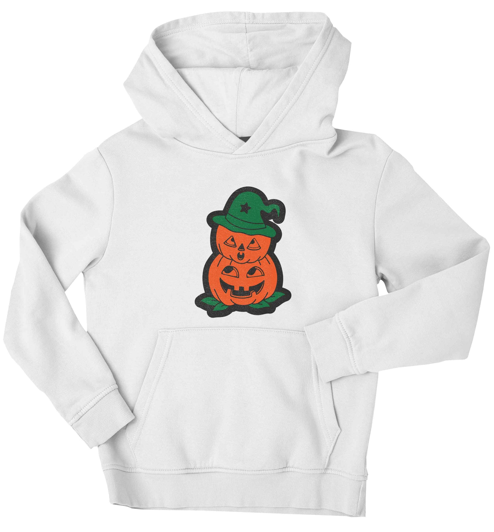Pumpkin stack Kit children's white hoodie 12-13 Years