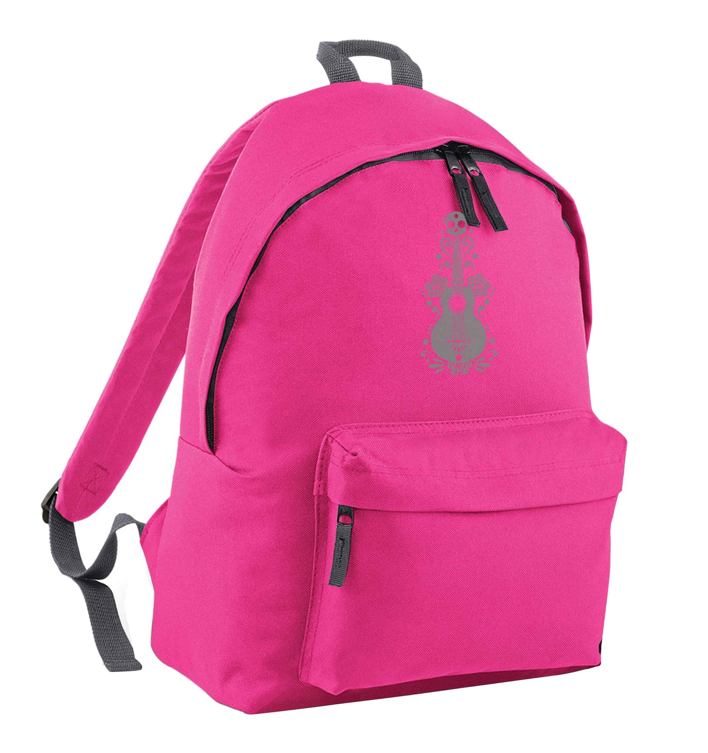 Guitar skull illustration pink children's backpack