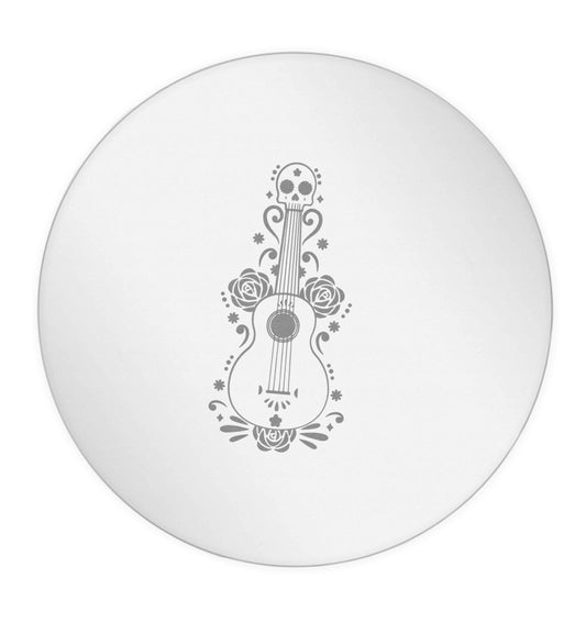 Guitar skull illustration 24 @ 45mm matt circle stickers