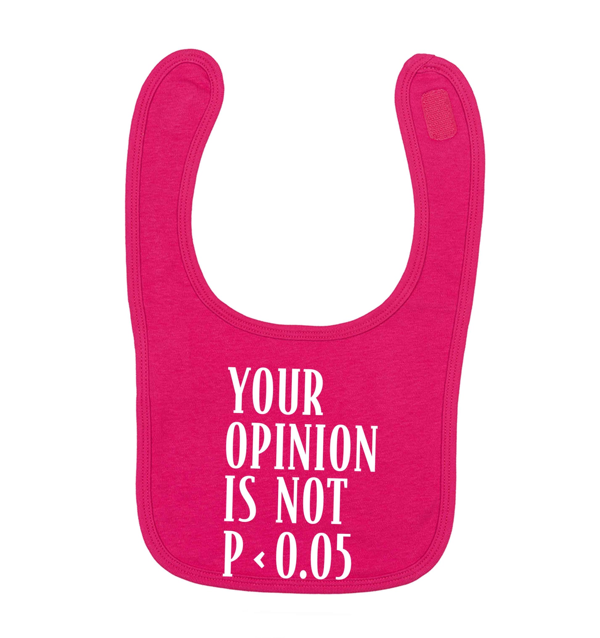 Your opinion is not P < 0.05dark pink baby bib