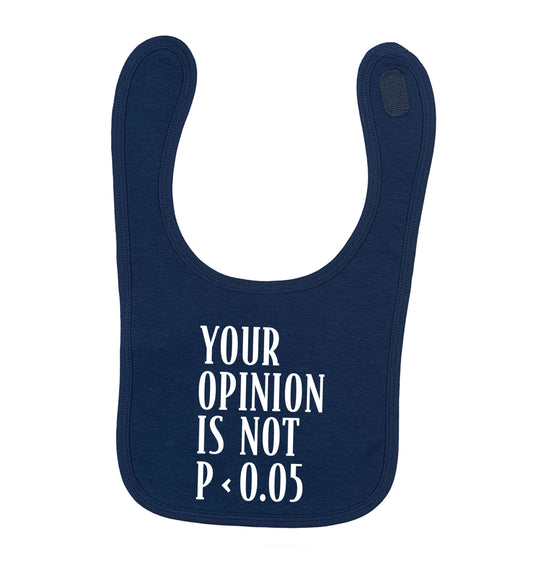 Your opinion is not P < 0.05navy baby bib