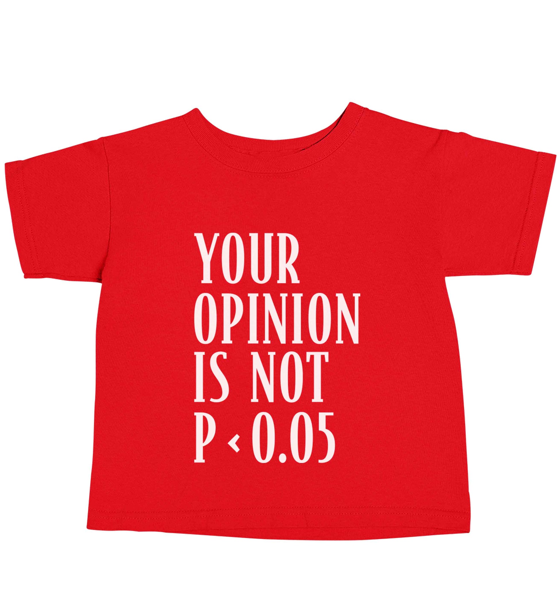 Your opinion is not P < 0.05red baby toddler Tshirt 2 Years