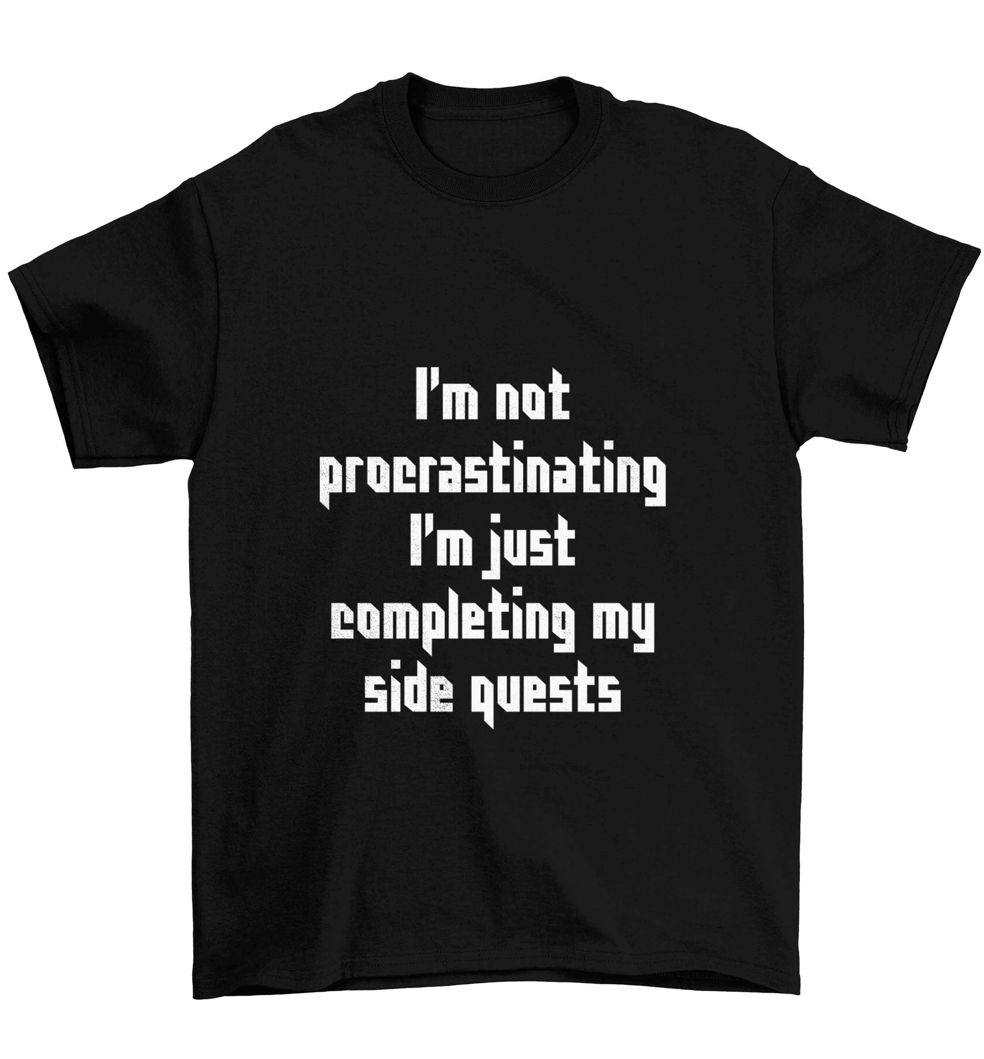 I'm not procrastinating I'm just completing my side quests Children's black Tshirt 12-13 Years