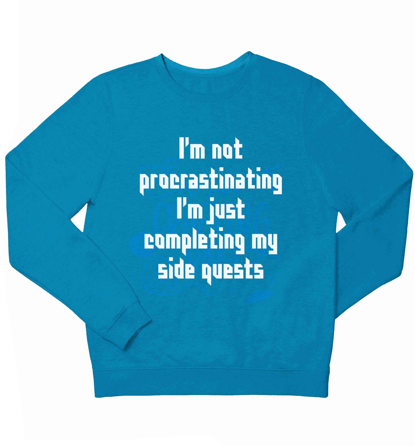 I'm not procrastinating I'm just completing my side quests children's blue sweater 12-13 Years