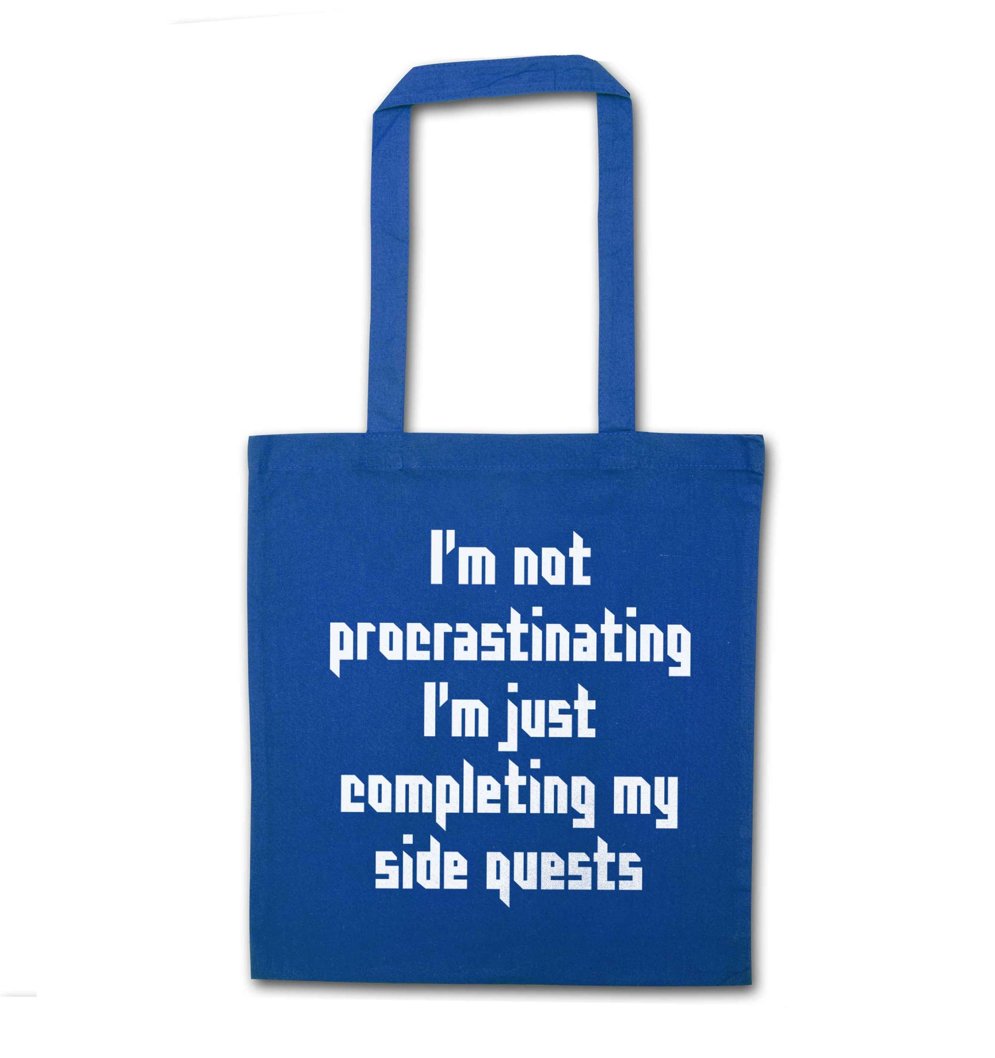 I'm not procrastinating I'm just completing my side quests blue tote bag