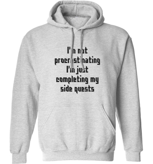 I'm not procrastinating I'm just completing my side quests adults unisex grey hoodie 2XL
