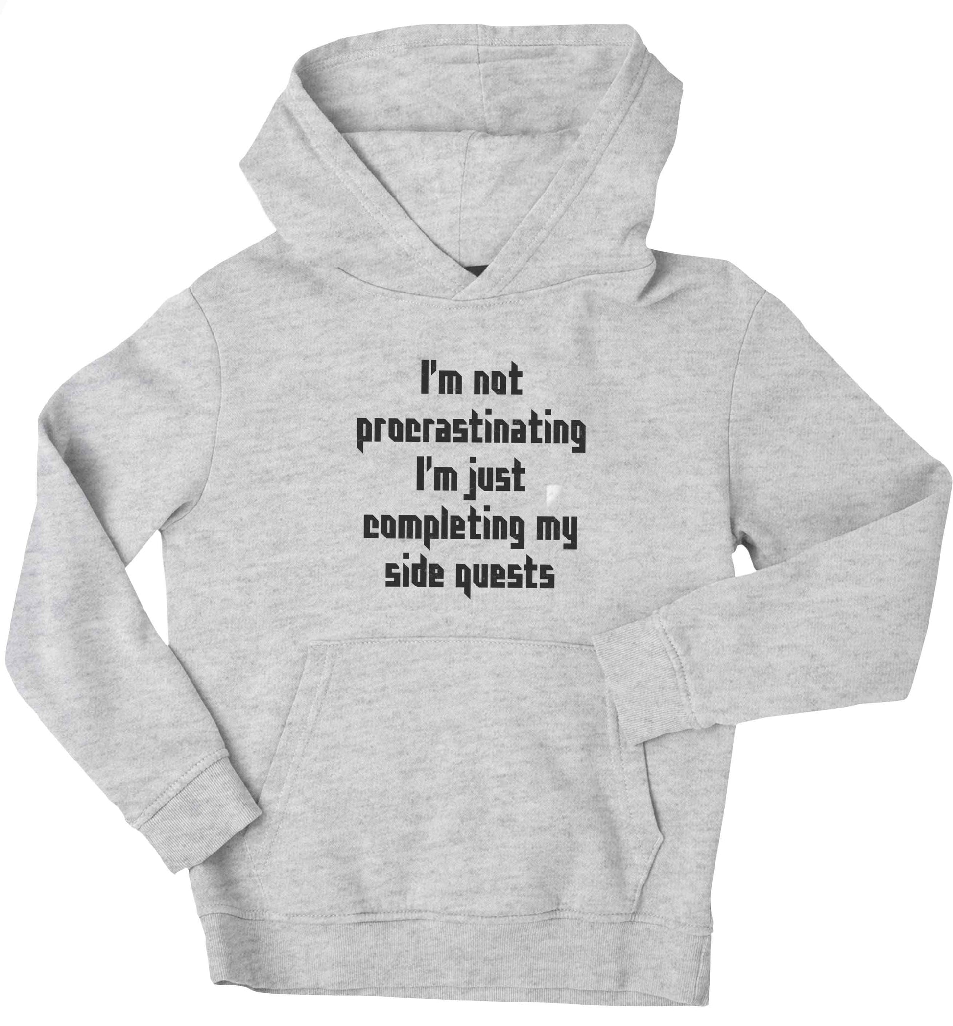 I'm not procrastinating I'm just completing my side quests children's grey hoodie 12-13 Years
