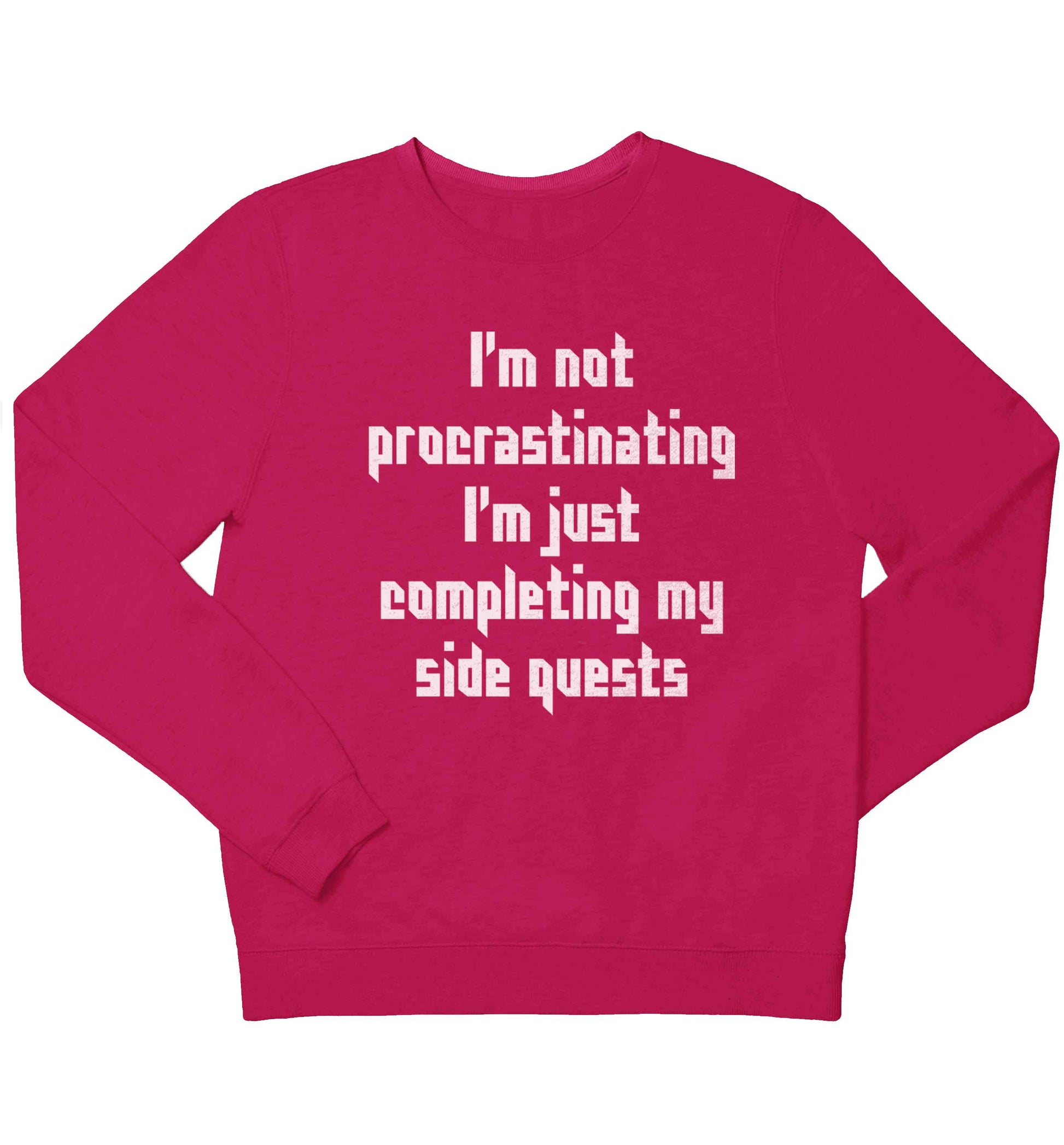 I'm not procrastinating I'm just completing my side quests children's pink sweater 12-13 Years