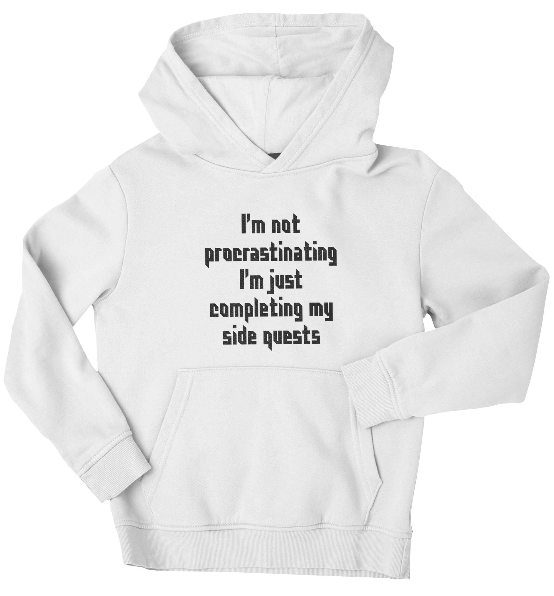 I'm not procrastinating I'm just completing my side quests children's white hoodie 12-13 Years