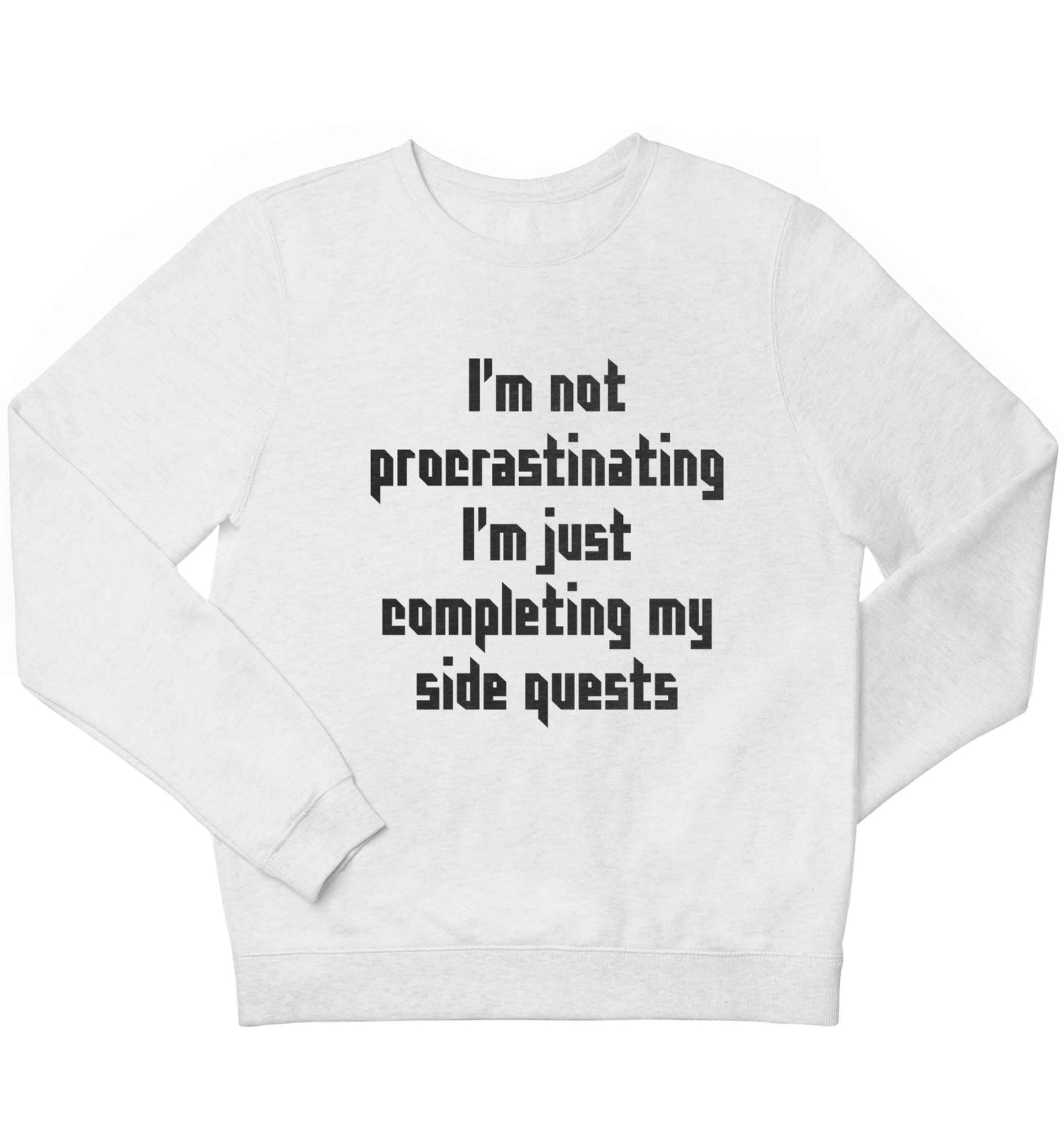 I'm not procrastinating I'm just completing my side quests children's white sweater 12-13 Years
