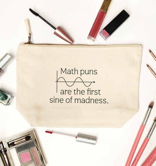 Math puns are the first sine of madness natural makeup bag
