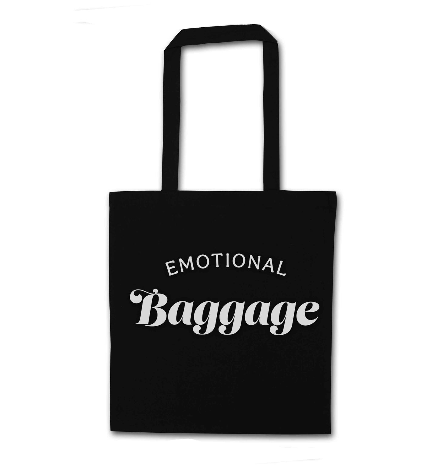 Emotional baggage black tote bag
