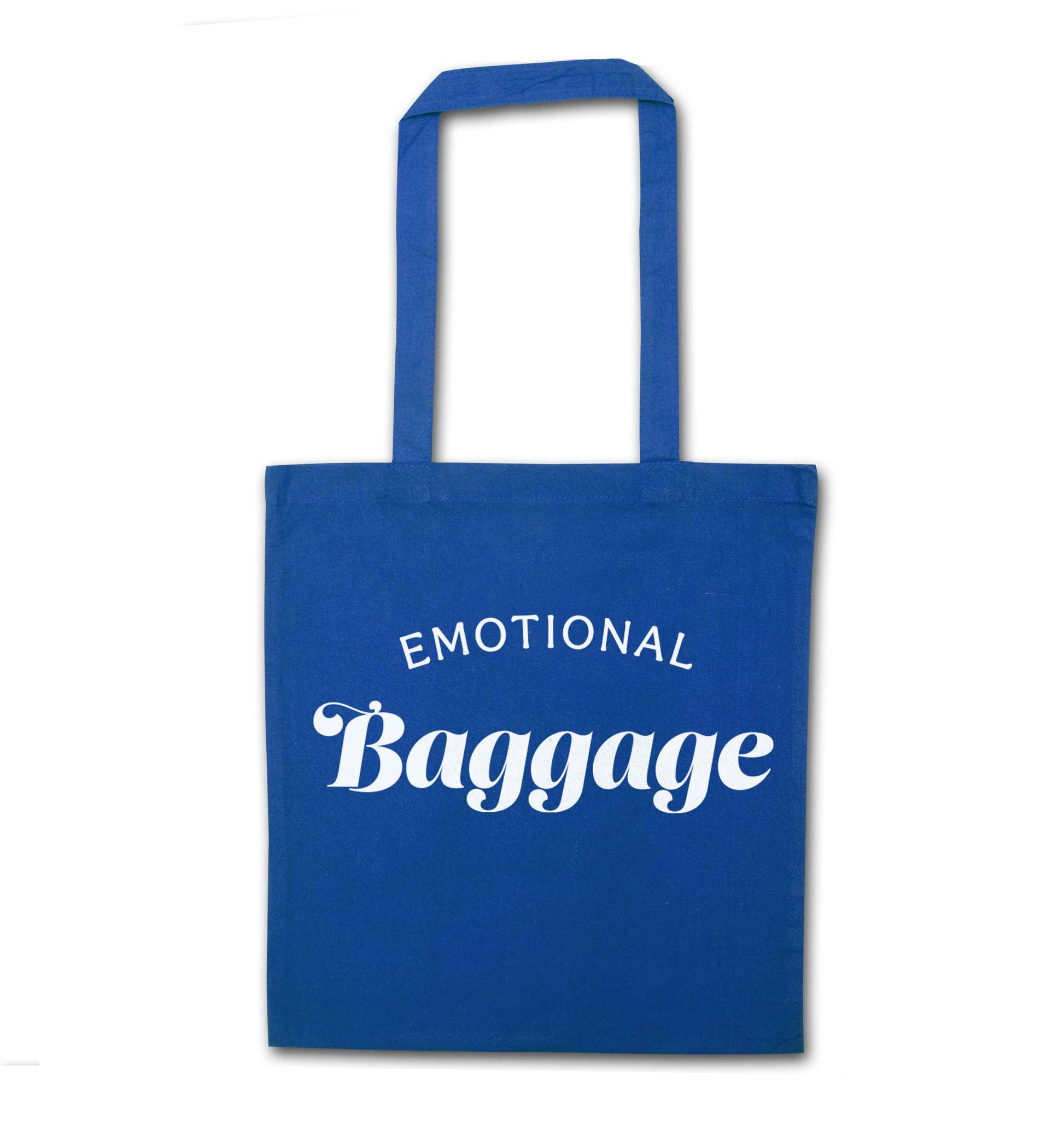 Emotional baggage blue tote bag