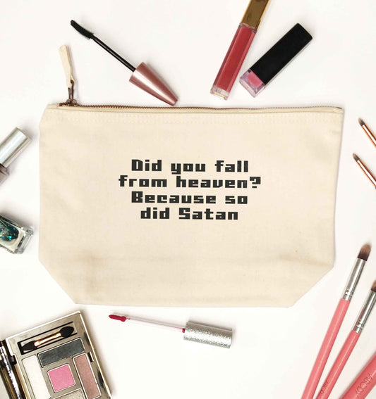Did you fall from Heaven because so did Satan natural makeup bag