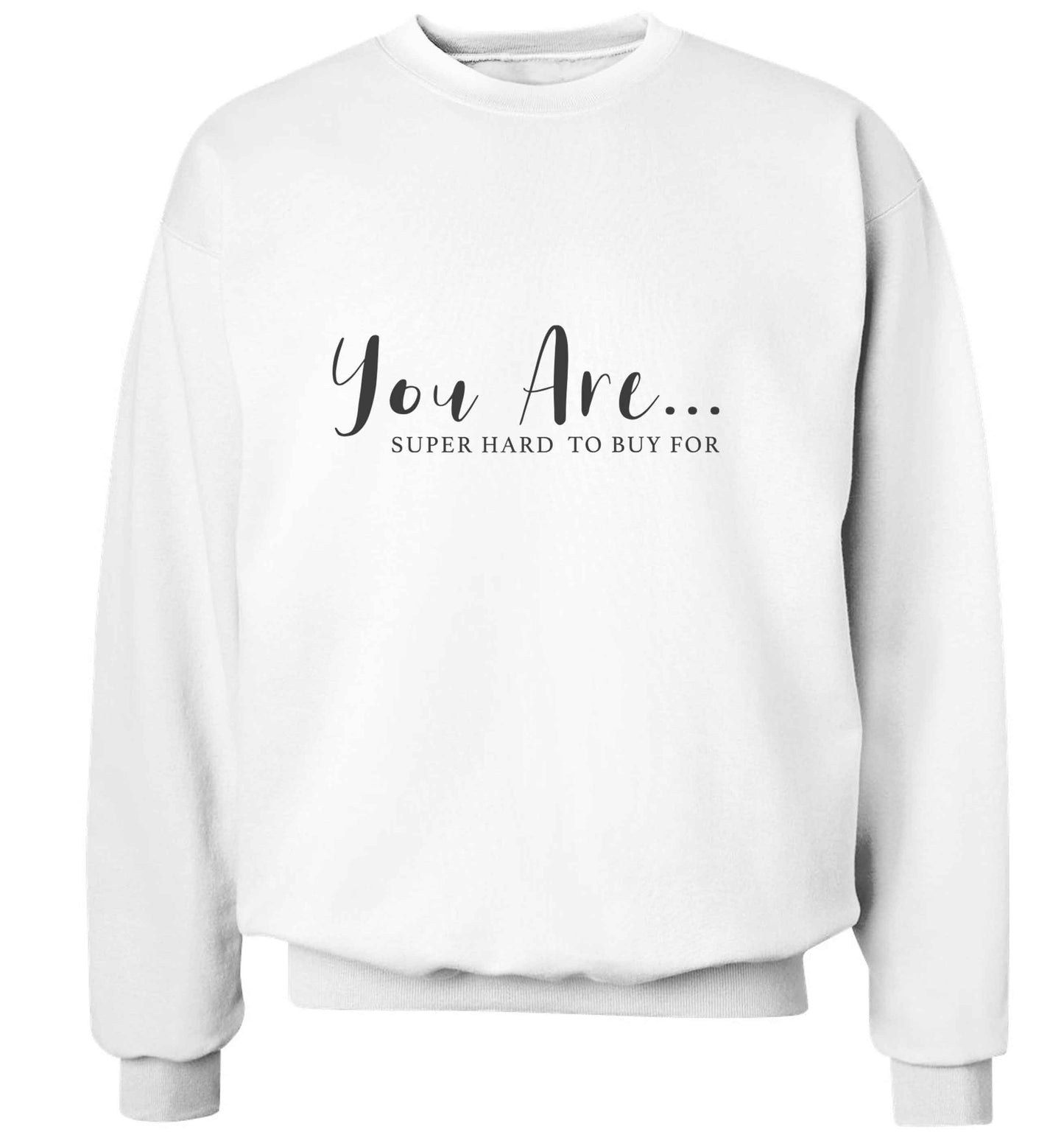 You are super hard to buy for adult's unisex white sweater 2XL