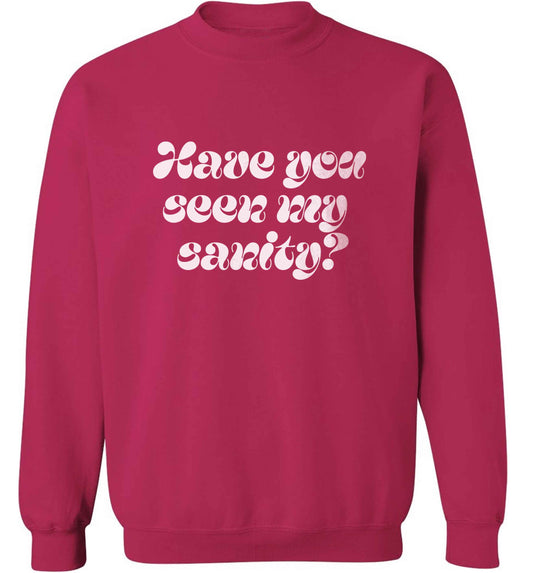 Have you seen my sanity? adult's unisex pink sweater 2XL