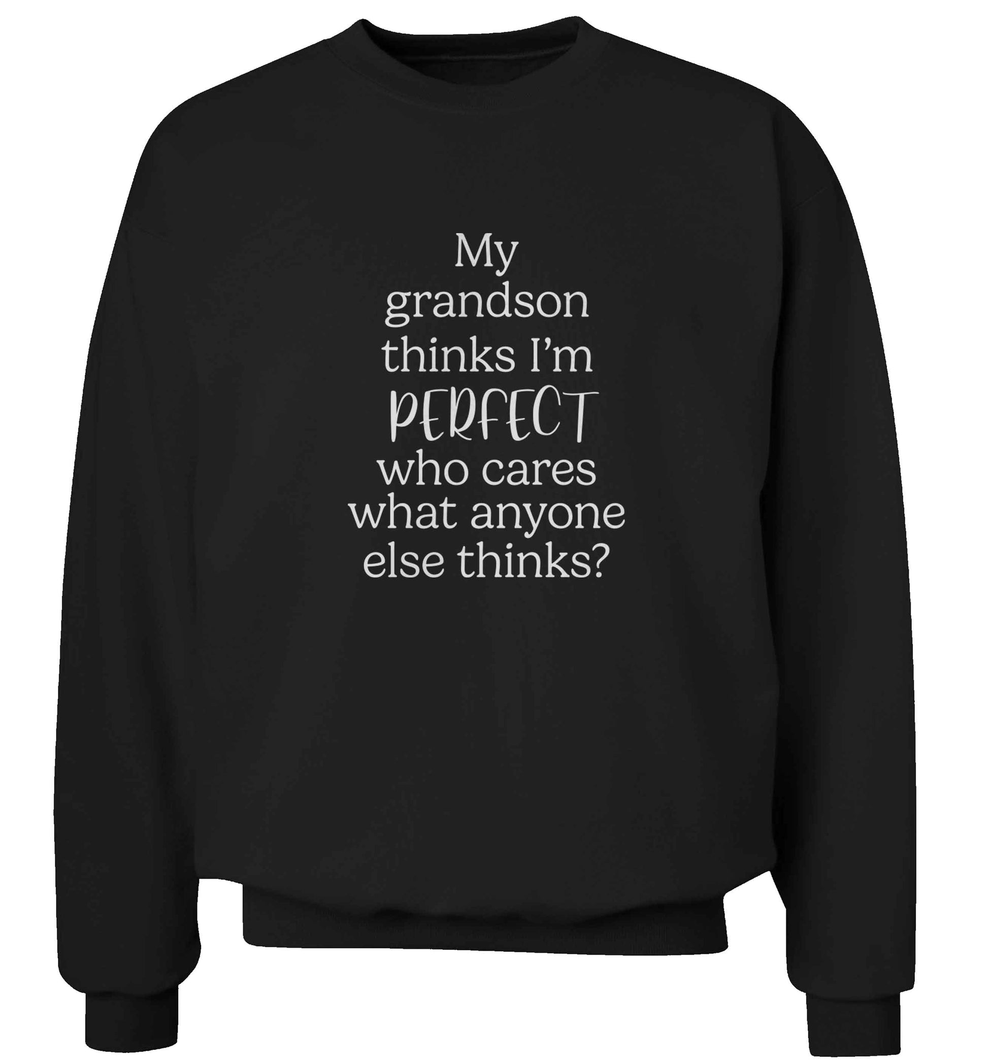 My Grandson thinks I'm perfect who cares what anyone else thinks? adult's unisex black sweater 2XL