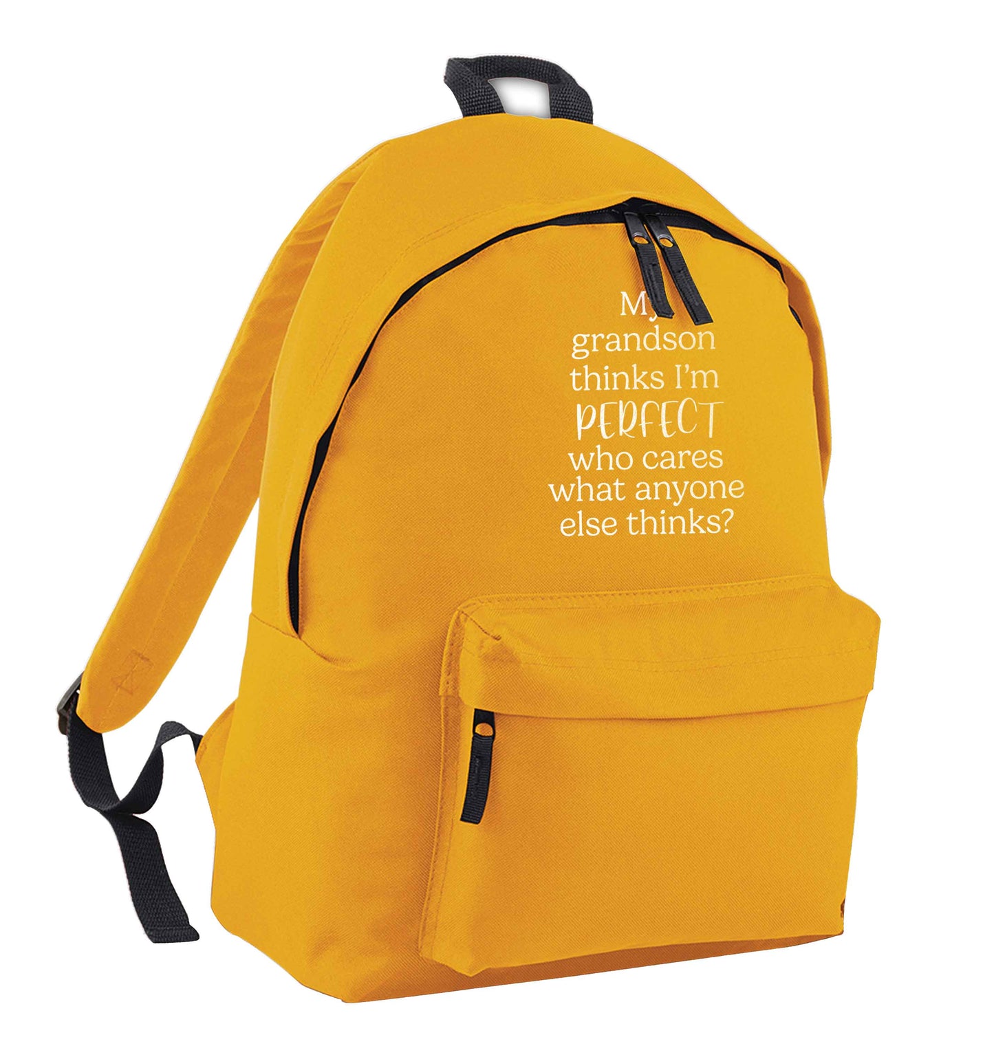 My grandson thinks I'm perfect mustard adults backpack