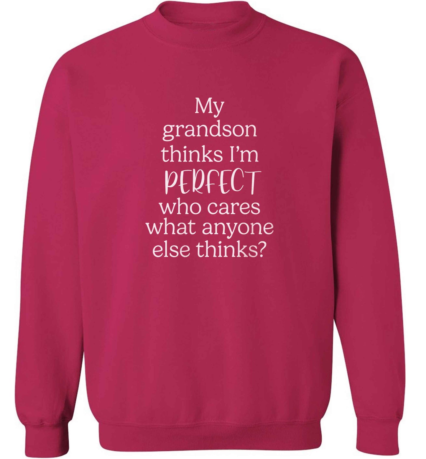 My grandson thinks I'm perfect adult's unisex pink sweater 2XL