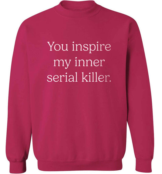 You inspire my inner serial killer Kit adult's unisex pink sweater 2XL