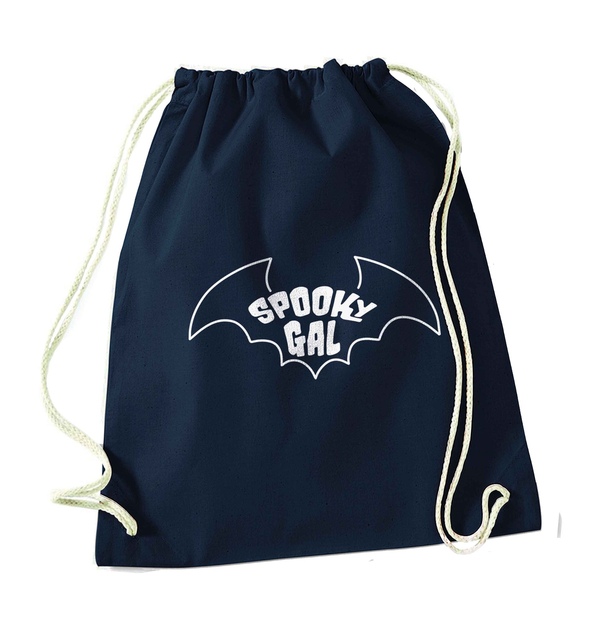 Spooky gal Kit navy drawstring bag