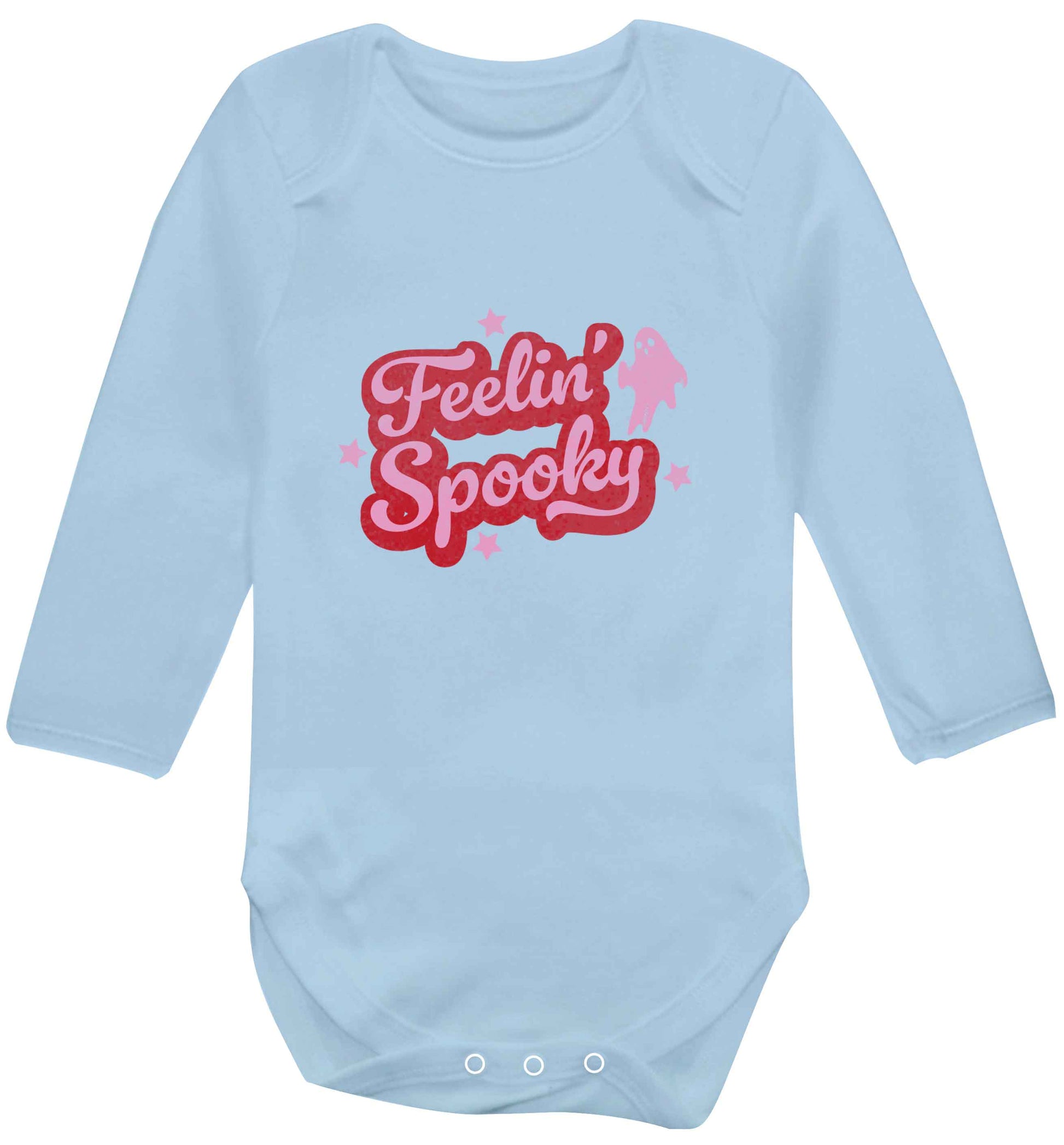 Feelin' Spooky Kit baby vest long sleeved pale blue 6-12 months