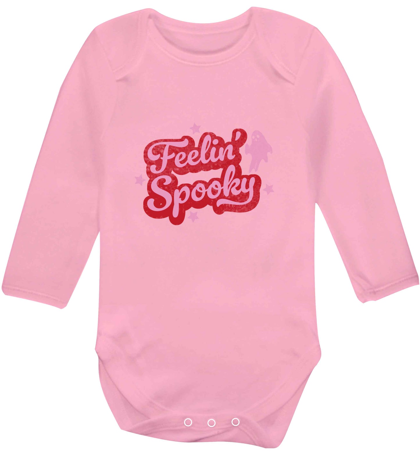 Feelin' Spooky Kit baby vest long sleeved pale pink 6-12 months