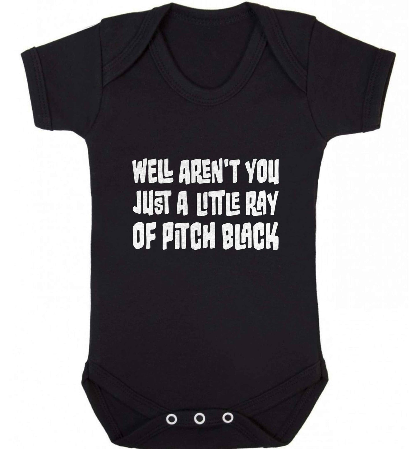 Well aren't you just a little ray of pitch black Kit baby vest black 18-24 months