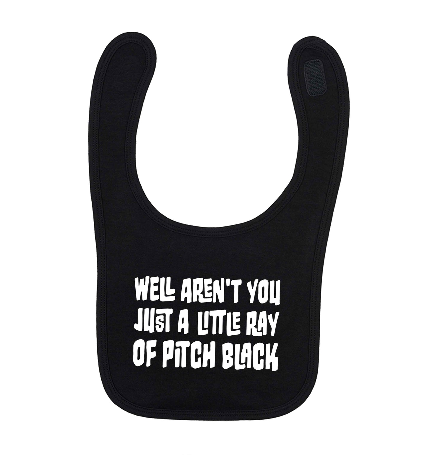 Well aren't you just a little ray of pitch black Kit black baby bib