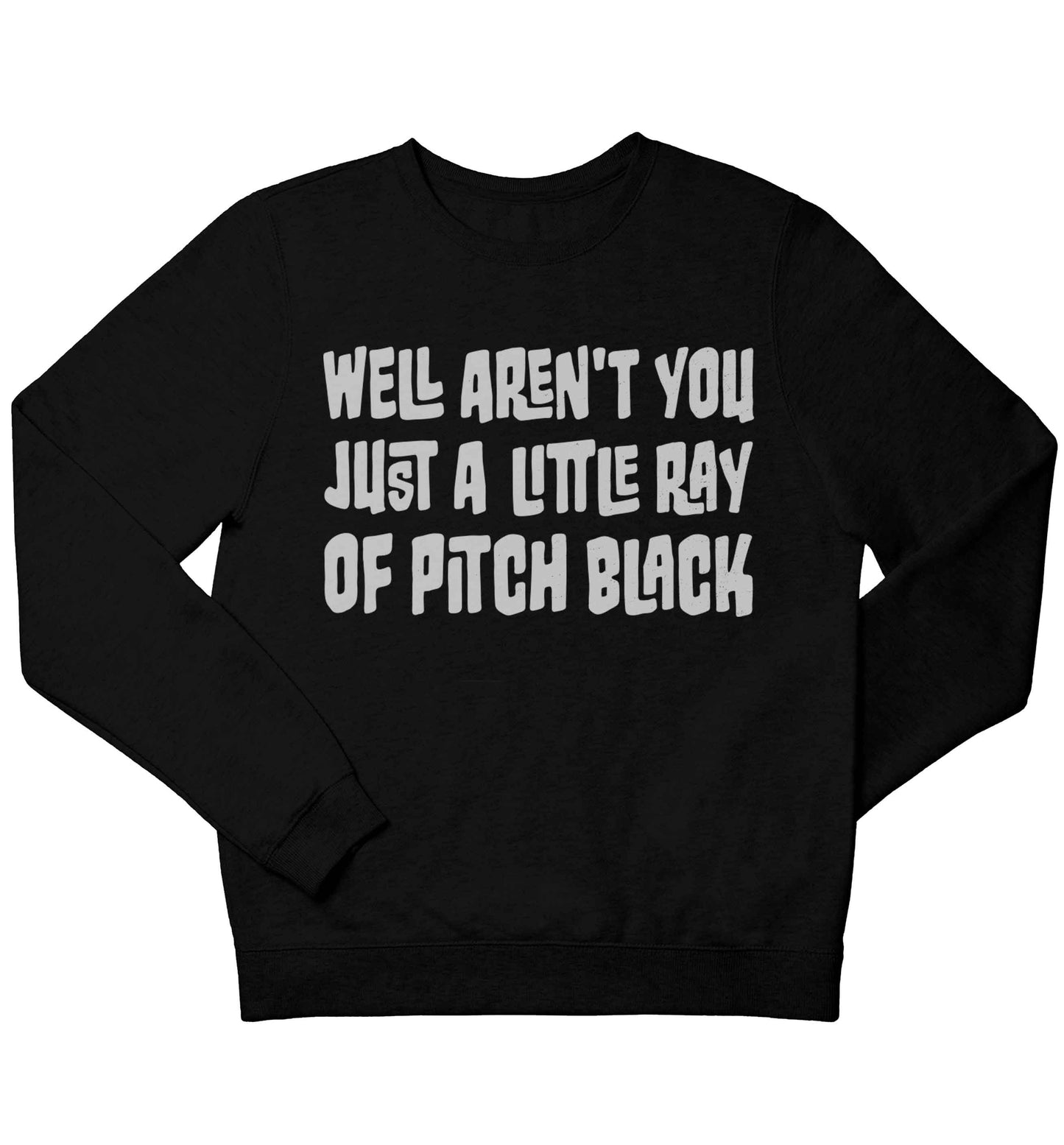 Well aren't you just a little ray of pitch black Kit children's black sweater 12-13 Years