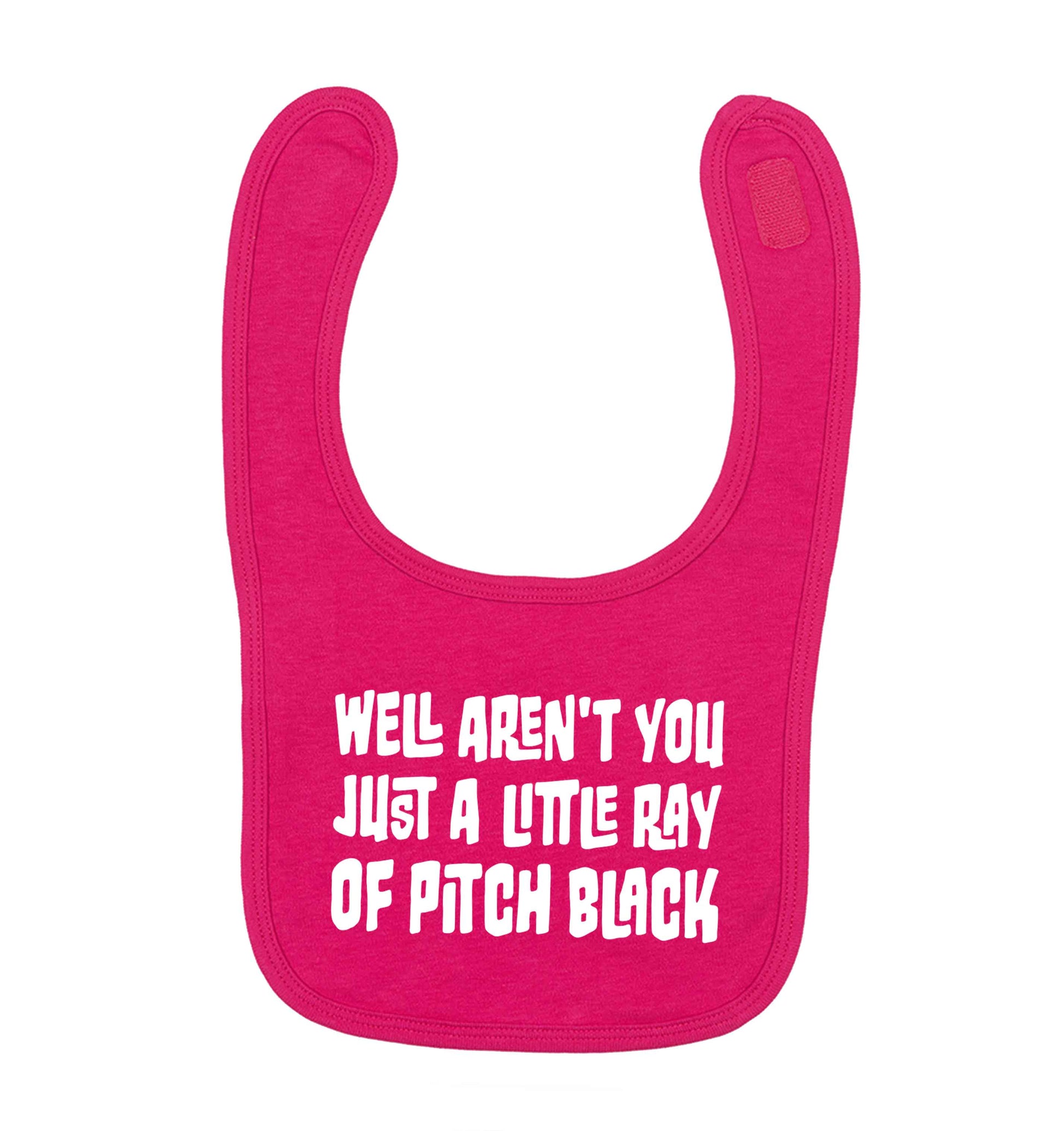 Well aren't you just a little ray of pitch black Kit dark pink baby bib