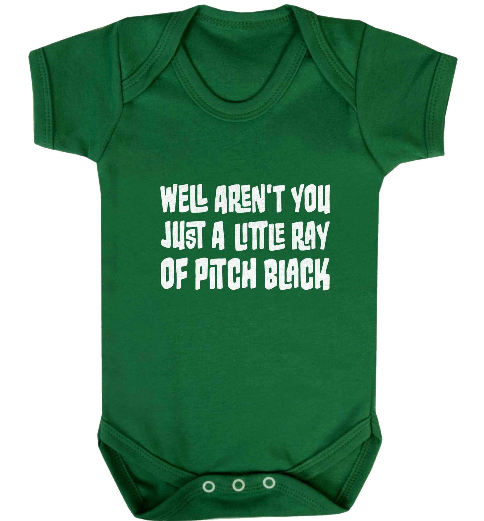 Well aren't you just a little ray of pitch black Kit baby vest green 18-24 months
