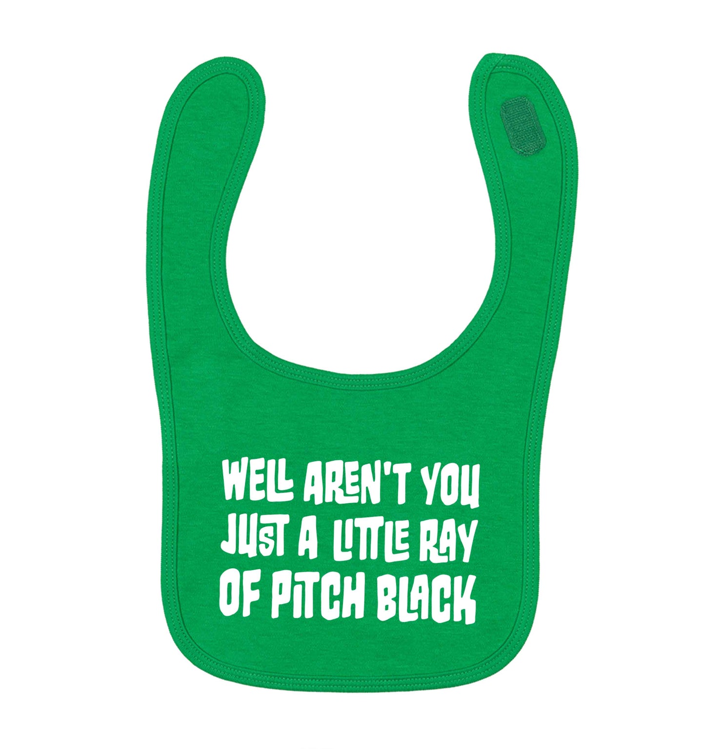Well aren't you just a little ray of pitch black Kit green baby bib