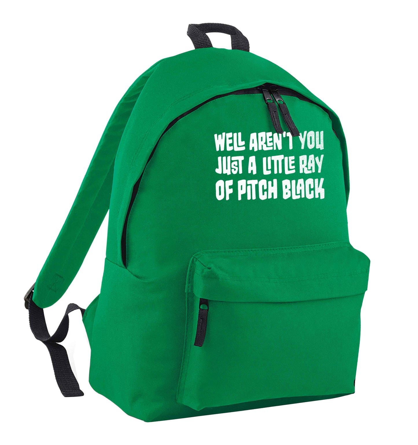 Well aren't you just a little ray of pitch black Kit green adults backpack