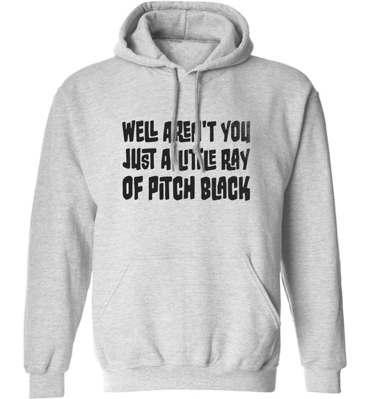 Well aren't you just a little ray of pitch black Kit adults unisex grey hoodie 2XL