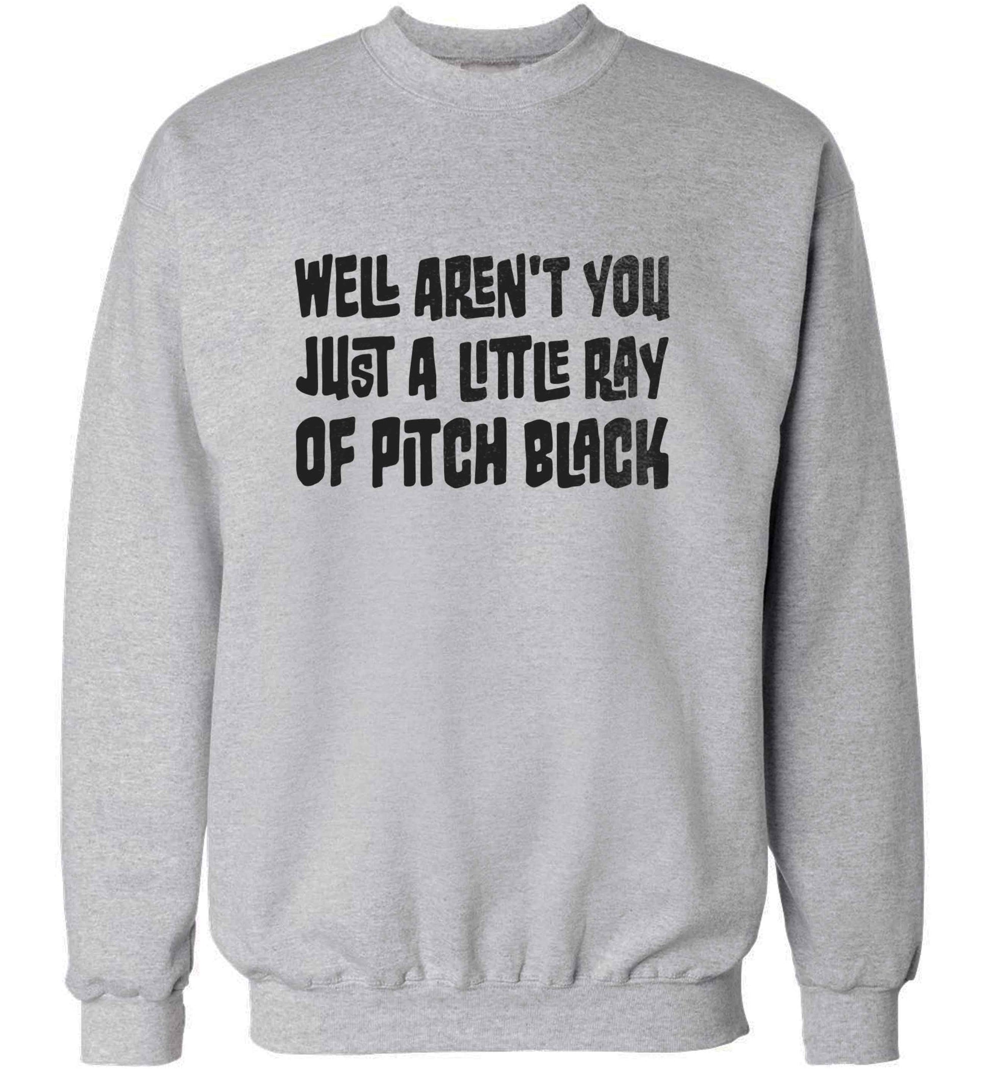 Well aren't you just a little ray of pitch black Kit adult's unisex grey sweater 2XL