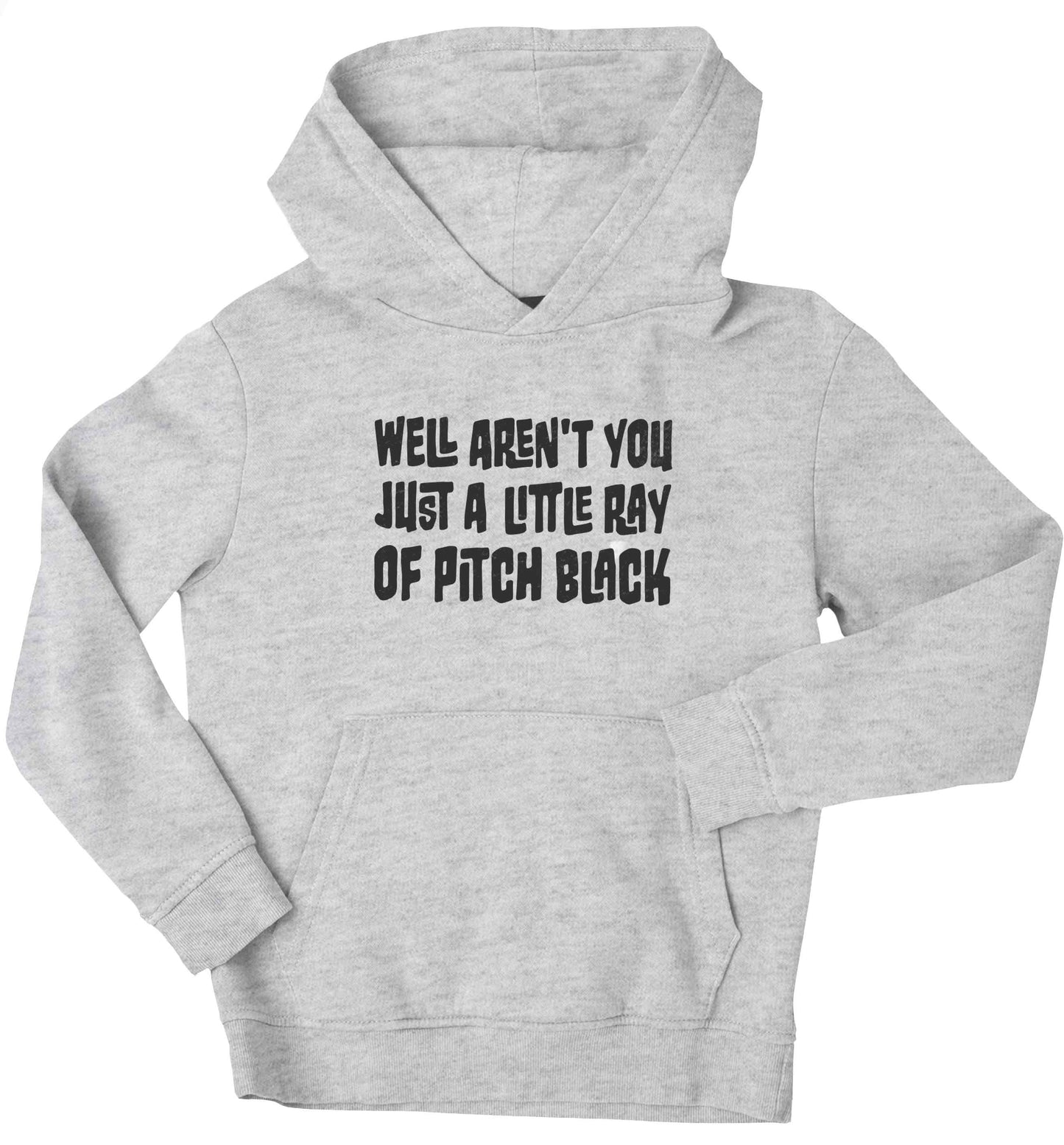 Well aren't you just a little ray of pitch black Kit children's grey hoodie 12-13 Years