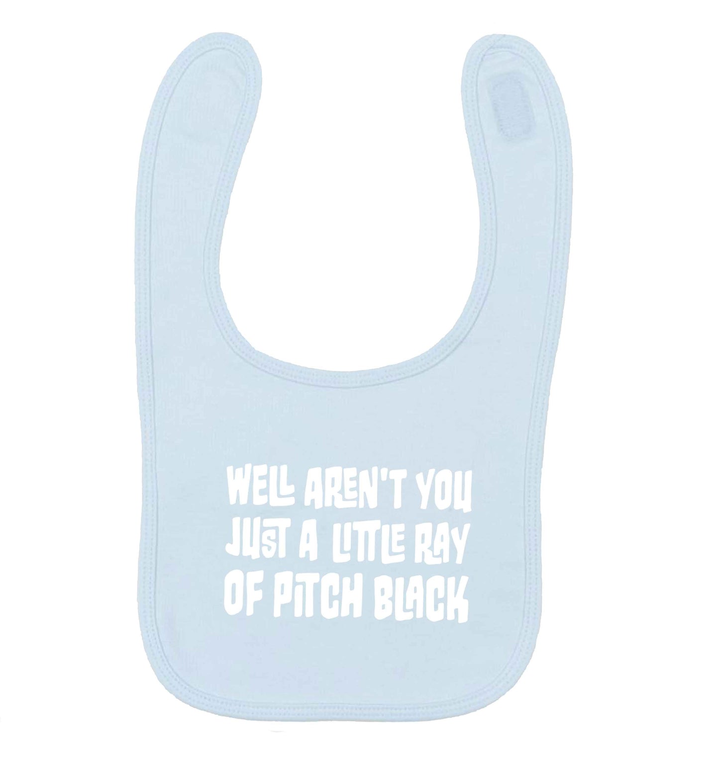 Well aren't you just a little ray of pitch black Kit pale blue baby bib